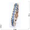 Мужской браслет (P-896) из синей матовой керамики под золото - фото 167145