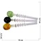 Трубка стеклянная шарик-пружинка цвета в ассортименте - фото 169704
