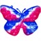 Тактильная сенсорная игрушка 20 см бабочка попит трехцветная - фото 170692