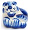 Фигурка Крепыш гжель синяя Тигр Символ 2022 года - фото 171935