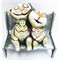 Фигурка Коты сидящие (KN-00-41) из шамота - фото 172005