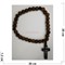 Четки с крестом из самшита темные 12 мм 30 бусин 12 шт/уп - фото 172204