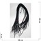 Гайтан шнурок для креста 1 мм черный плетеный экокожа 70 см 100 шт/уп - фото 172230