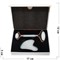 Набор подарочный белый агат в магнитной коробочке (роллер + гуаша) - фото 172968
