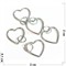 Подвеска сердце под серебро 2,4 см - фото 174129