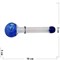 Трубка шар стеклянная сине-белая с перемычкой 10 см длина 30 мм диаметр - фото 178712