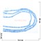 Нитка бусин граненая рондель из голубого агата 38 см - фото 179656