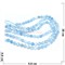 Нитка бусин граненая из аквамарина 38 см - фото 179714
