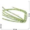 Нитка бусин таблетка из зеленого травяного варисцита 36 см - фото 179830