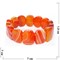 Браслет из оранжевого агата овальные (размер пластины 19x6x14 мм) - фото 181103