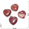 Подвеска сердце 3 см из красной яшмы цена за 1 шт - фото 181931