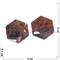 Минерал шестиугольный коричневый обсидиан 3 см с дырочкой для шнурка - фото 181997