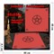 Скатерь для гадания Пентаграмма красная 60x60 см атласная - фото 182655