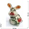 Фигурка из цветной гжели Кролик 4,7 см Символ 2023 года - фото 187404