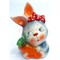 Фигурка из цветной гжели Кролик с морковкой Символ 2023 года - фото 187417