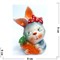 Фигурка из цветной гжели Кролик с морковкой Символ 2023 года - фото 187418