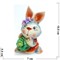 Фигурка из цветной гжели Кролик с капустой Символ 2023 года - фото 187434