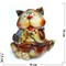 Фигурка из цветной керамики Собака с рыбой 10 см - фото 187450