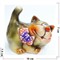 Фигурка из цветной керамики (2) Кошка с бантиком 7 см - фото 187480