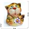 Фигурка из цветной керамики (2) Кот с цветком 6,5 см - фото 187502