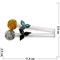 Трубка стеклянная курительная «цветок» 25 мм диаметр 11 см длина - фото 188804