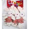Брелок кролик мягкий белый в платье символ года 2023 мягкая игрушка 24 шт/упаковка - фото 192364