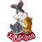 Магнит полистоун (RBM-20) Кролики с пожеланиями 24 шт/упаковка - фото 192784