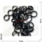 Кольцо из черного полосатого агата (размеры в ассортименте) - фото 193302