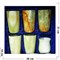 Набор из 6 стаканов 12 см (3х5) в бархатной коробочке из оникса - фото 193657