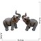 Пара слонов (NS-918) светло-коричневые 14 см из полистоуна - фото 193829
