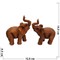 Пара слонов (NS-918) коричневые 14 см из полистоуна - фото 193833