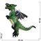 Игрушка резиновая Дракон зеленый со звуком 45 см длина - фото 199504
