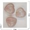 Сердца 3x3 см из натурального розового кварца (цена за 1 шт) - фото 202519
