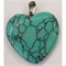 Сердце подвеска 2x2 см из зеленой бирюзы (цена за 1 шт) - фото 202612