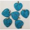Сердце подвеска 2x2 см из синей бирюзы (цена за 1 шт) - фото 202614
