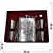 Набор Герб России с орлом Фляга 18 унций + 4 стакана (006-8) - фото 202874