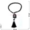 Четки христианские с иконой (2220-A) овальная бусина из черного агата 12 шт/упаковка - фото 205249