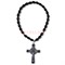 Четки христианские с крестом овальная бусина из черного агата 12 шт/упаковка - фото 205251