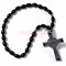 Четки христианские с крестом овальная бусина из черного агата 12 шт/упаковка - фото 205255