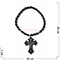 Четки христианские с крестом (2221-G) овальная бусина из черного агата 12 шт/упаковка - фото 205262
