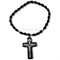 Четки христианские с крестом (2221-A) овальная бусина из черного агата 12 шт/упаковка - фото 205273
