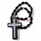 Четки христианские с крестом (2221-A) овальная бусина из черного агата 12 шт/упаковка - фото 205274