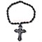 Четки христианские с крестом (2221-J) овальная бусина из черного агата 12 шт/упаковка - фото 205277
