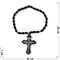 Четки христианские с крестом (2221-J) овальная бусина из черного агата 12 шт/упаковка - фото 205279