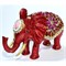 Слон красный большой шкатулка со стразами (QF-8340) металлическая - фото 219712