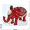 Слон красный большой шкатулка со стразами (QF-8340) металлическая - фото 219714