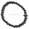 Браслет из гематита 6 мм с крестиком цвет металл