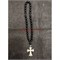 Подвеска (четки) православная Крест черные бусины 12 шт/упаковка (B-89) - фото 225127