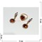Набор 2-в-1 кольцо и серьги из янтаря цвет золото (YA-001) - фото 225708