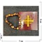 Браслет с крестом (BR-011) с янтарными бусинами 12 шт/упаковка - фото 227000